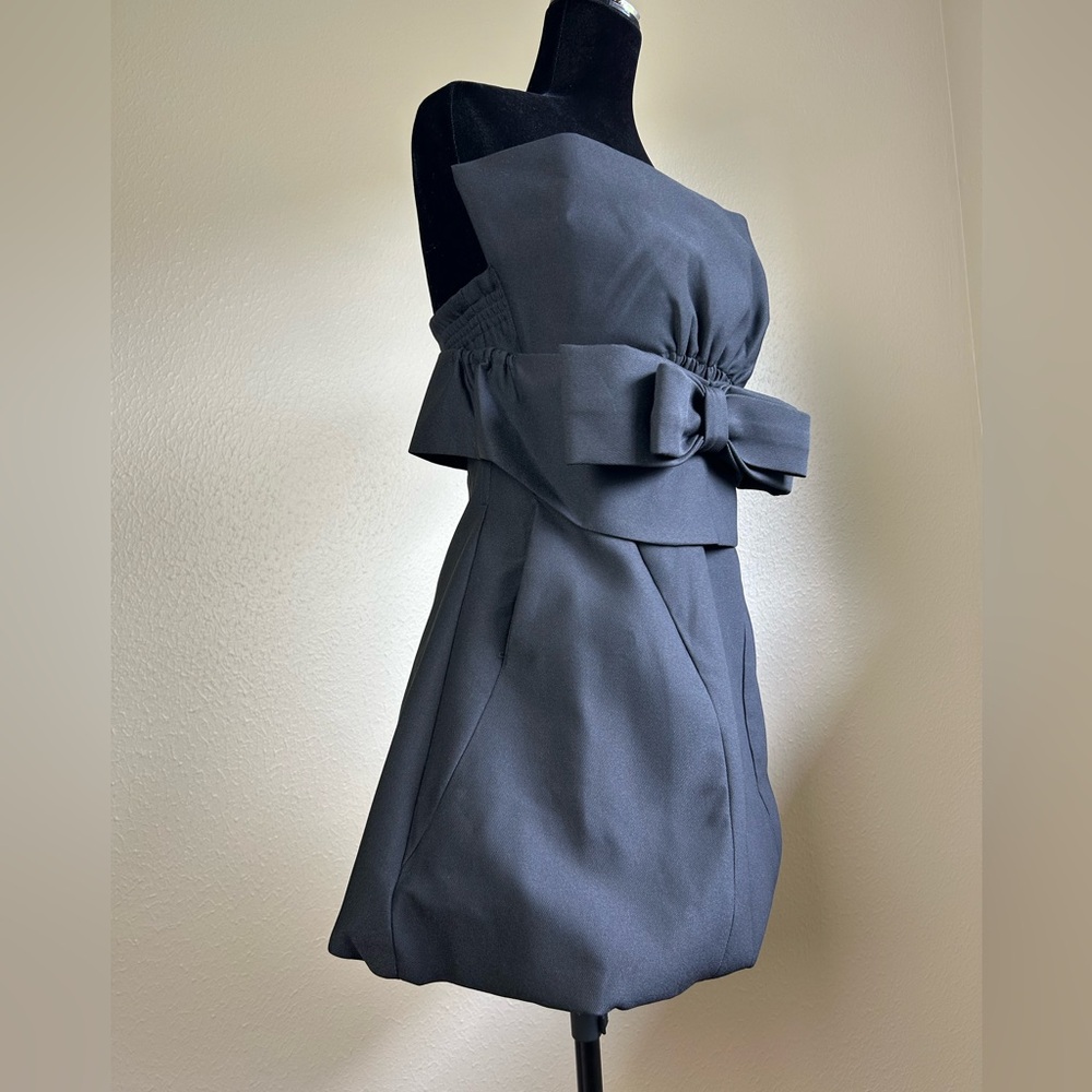 Miss Rosier Caribe black bowknot off-shoulder mini dress NWT - Picture 5 of 9